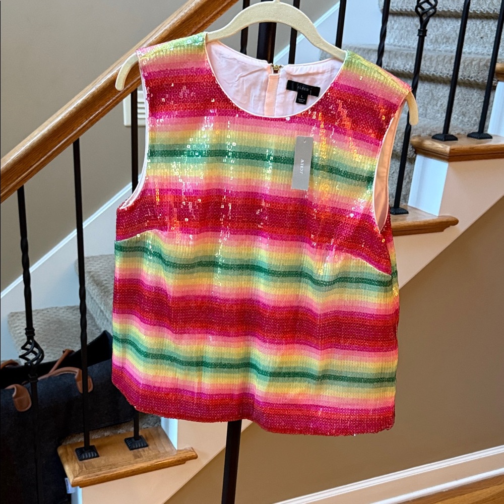 J. Crew Multicolor Sequin Blouse